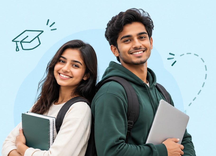 Happy students celebrating their admissions