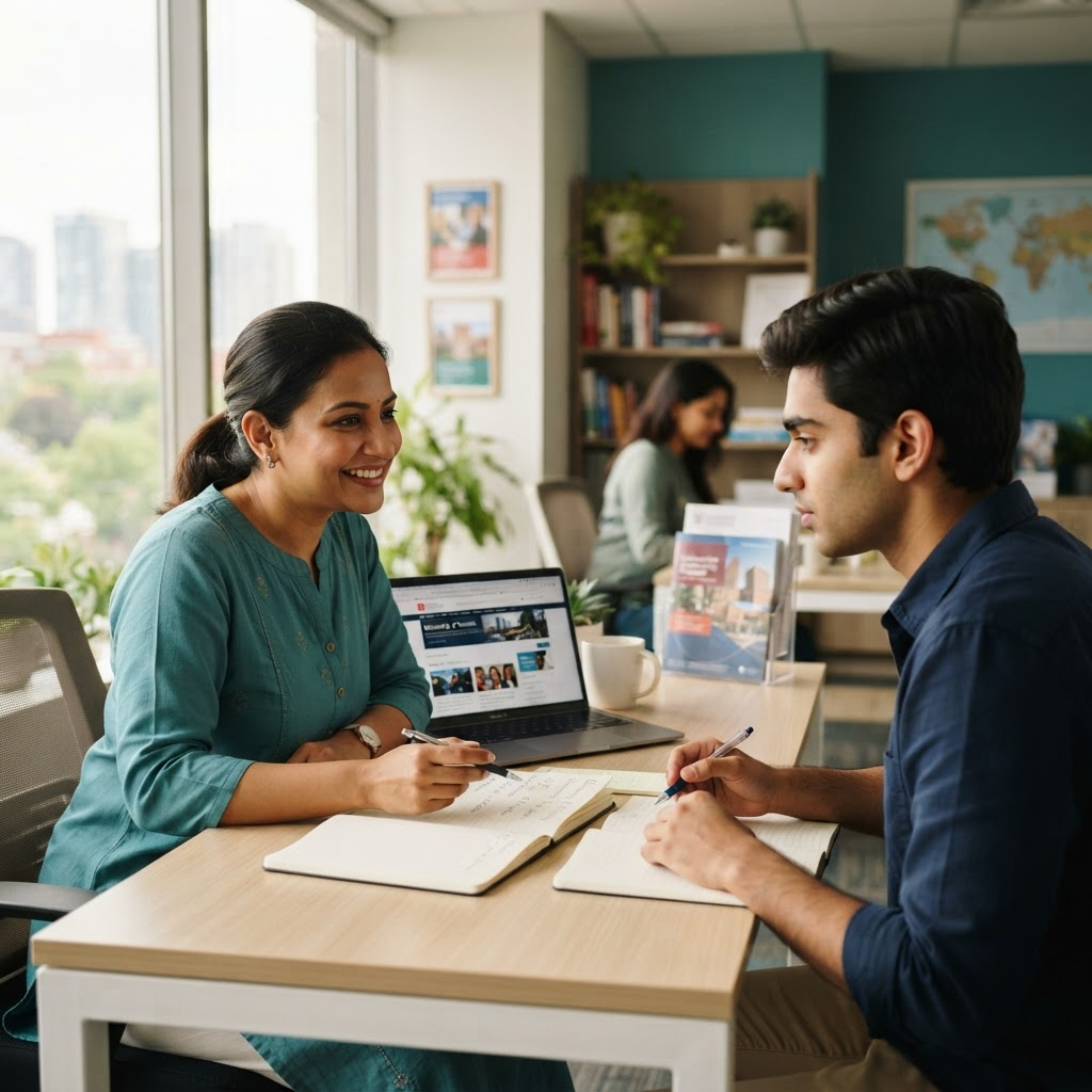 Academic counsellor speaking with a student